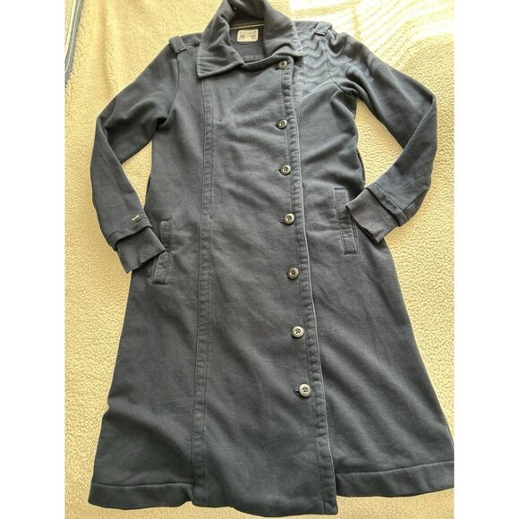 Converse One Star Womens Collared Full Length Heavy Cotton Coat Navy Blue Size M - Picture 4 of 13